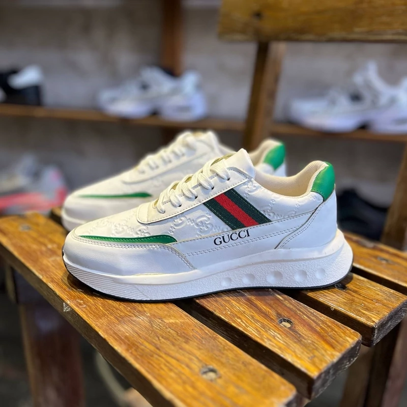 کتانی زنانه سفید سبز Gucci