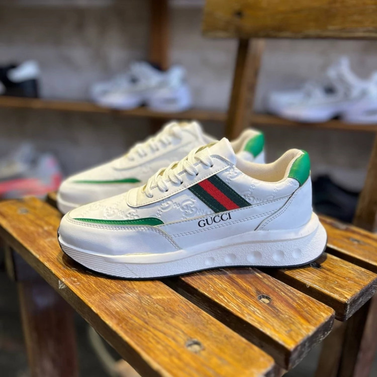 کتانی زنانه سفید سبز Gucci