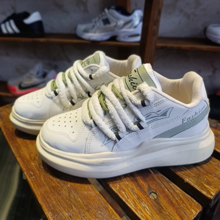 کتونی اسپرت سفید سبز مدل Fashion