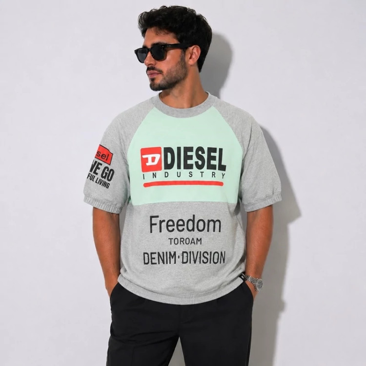تیشرت آستین کوتاه طوسیDIESEL INDUSTRY