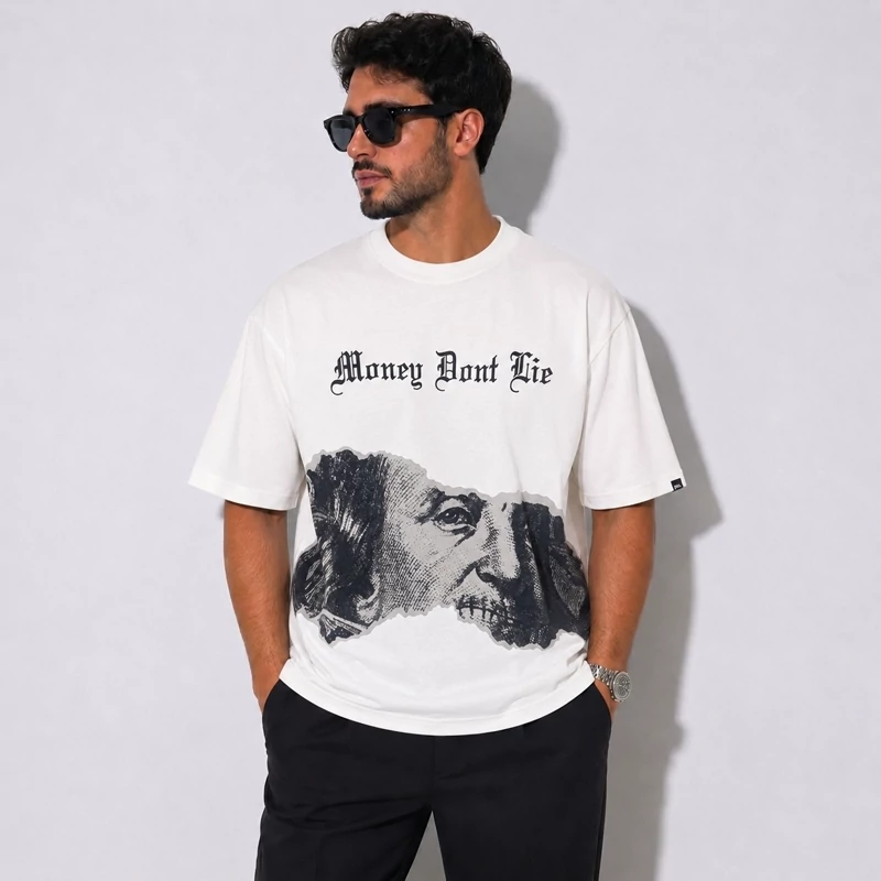 تیشرت سفید Money Dont Lie