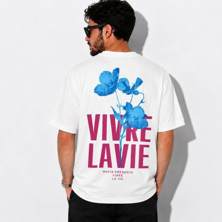 تیشرت لش سفید Vivre La Vie