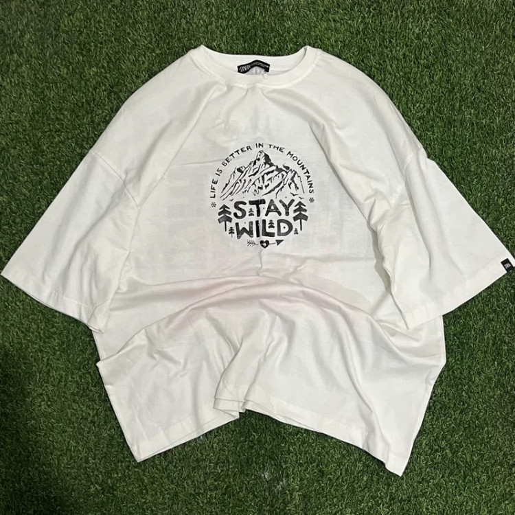تیشرت مردانه سفید STAY WILD