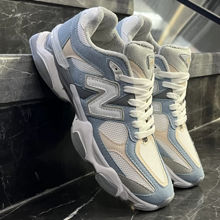 کفش کتانی مردانه نیوبالانس 9060 آبی سفید کرمی New Balance 9060