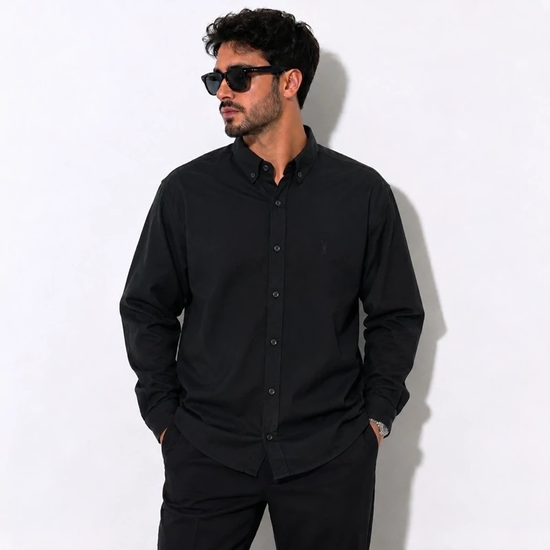 پیراهن مردانه مشکی ساده