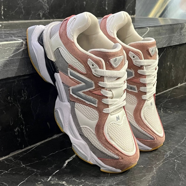 کفش کتانی مردانه نیوبالانس 9060 سفید قهوه ایNew Balance 9060