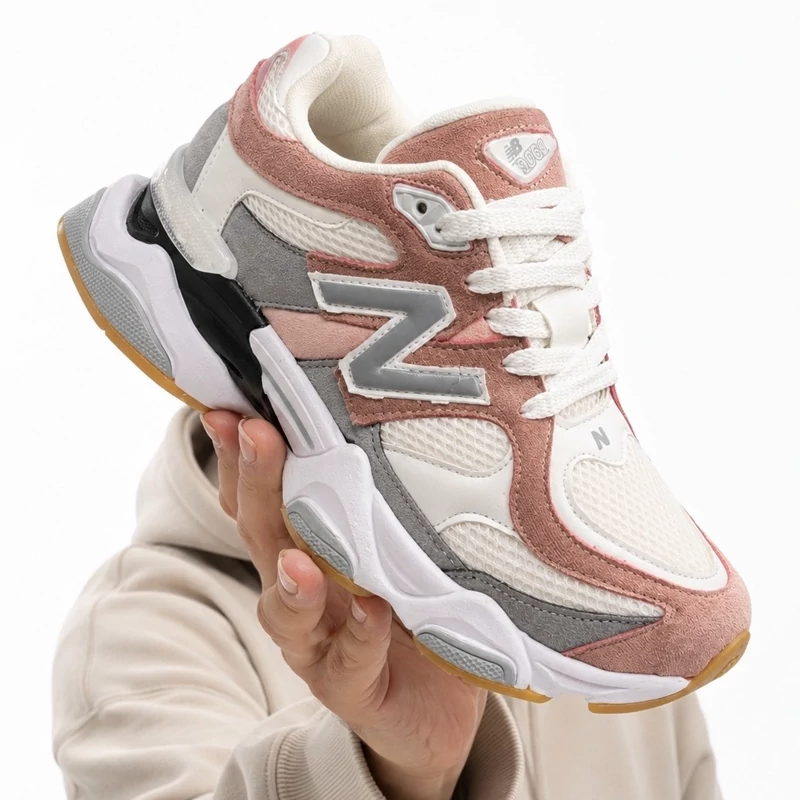 کفش کتانی مردانه نیوبالانس 9060 سفید قهوه ایNew Balance 9060