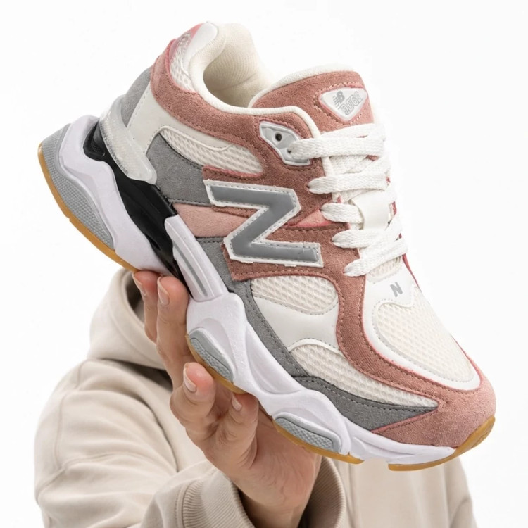 کفش کتانی مردانه نیوبالانس 9060 سفید قهوه ایNew Balance 9060
