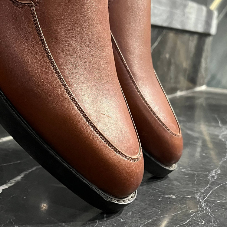 کفش راحتی مردانه چرم مدل Slip-On کلاسیک قهوه ای