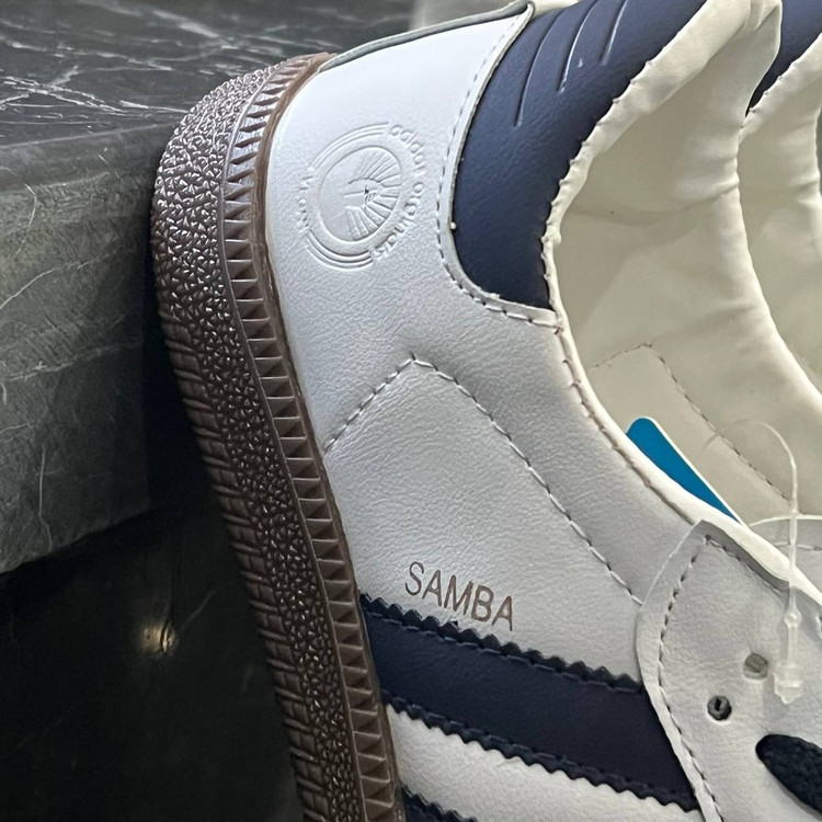 کفش کتانی سامبا زنانه سفید سرمه ای Adidas Samba