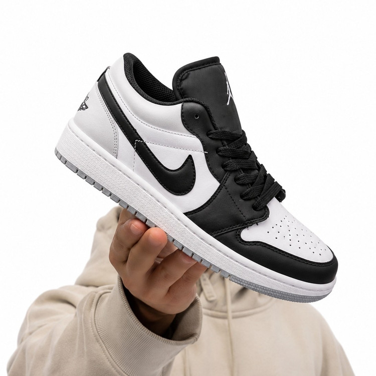 کفش کتانی مردانه نایک جردن 1 مشکی سفید طوسی Nike Jordan 1