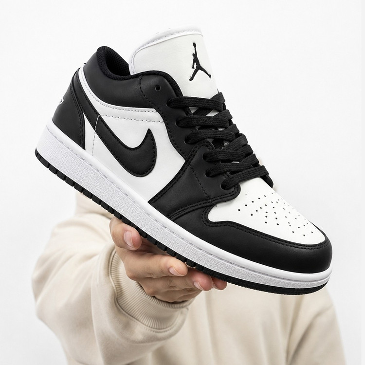 کفش کتانی مردانه نایک جردن 1 مشکی سفید Nike Jordan 1