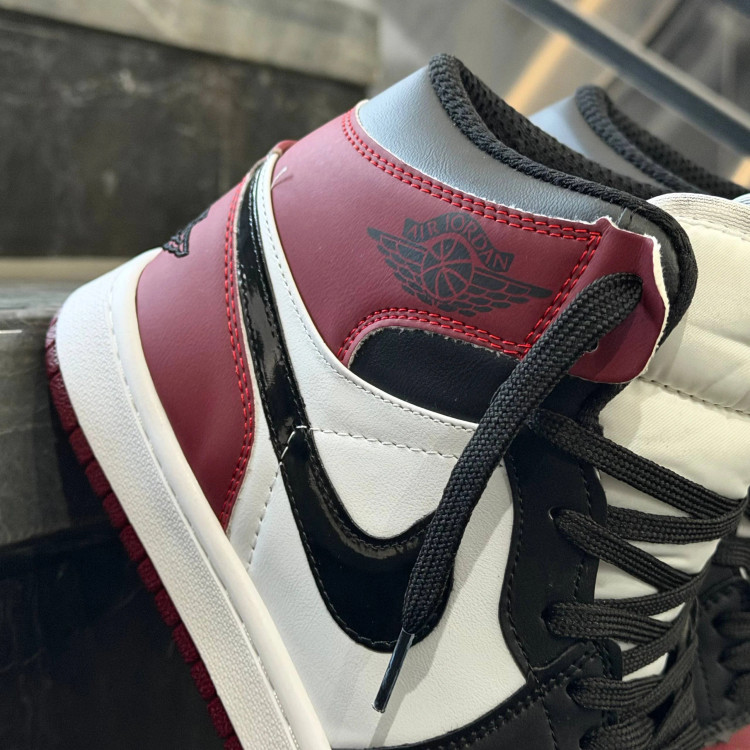 کفش کتانی مردانه نایک جردن 1 ساقدار مشکی چری Nike Jordan 1