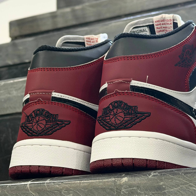 کفش کتانی مردانه نایک جردن 1 ساقدار مشکی چری Nike Jordan 1